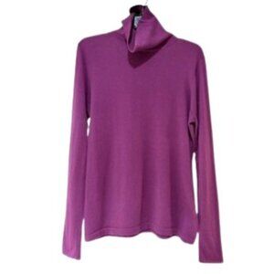 Loft Hot Pink Magenta Cotton Blend Turtleneck - EUC